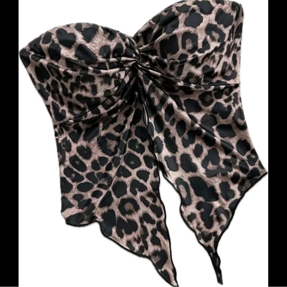 Leopard, Boho, Bandeau Top - Picture 2 of 6